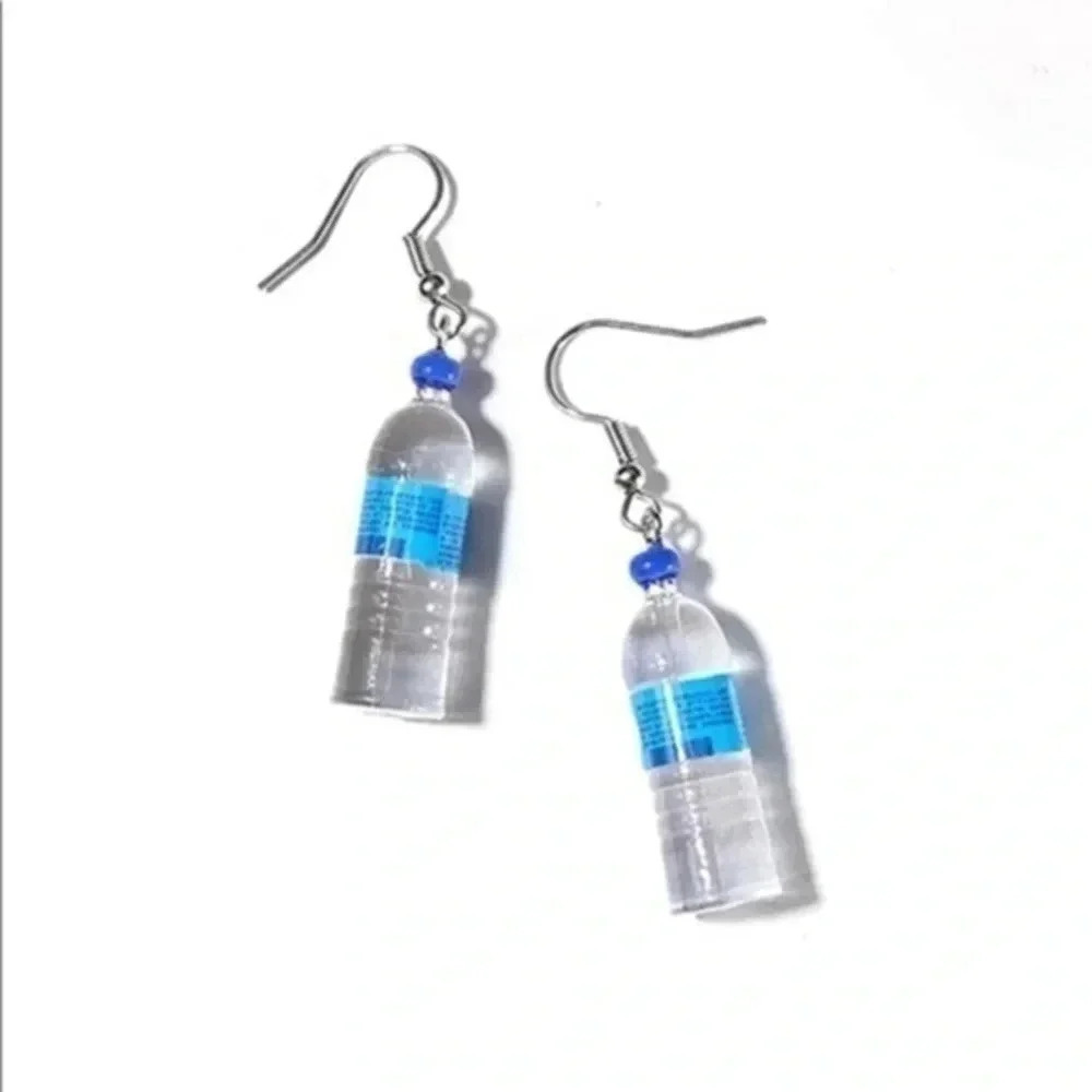 3 for $25/ Blue “Water Bottle” Cute Fun Earrings NWT